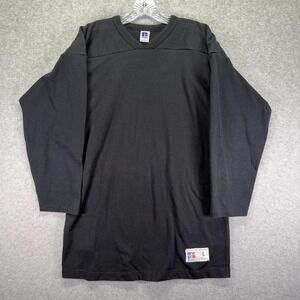 Vintage Russell Athletic Sweater Mens Large Black Long Sleeve Football